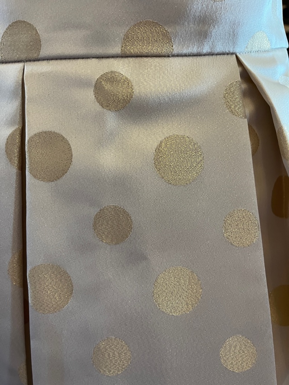 Eliza J Cream full Skirt w/Metallic Gold Polka Dot Jacquard side pockets Size 12 - Picture 7 of 12